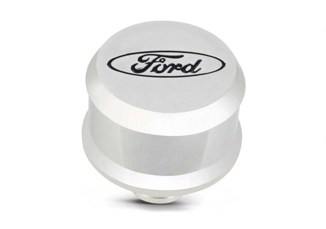 Ford Racing Slant Edge Breather - Polished - 302-438
