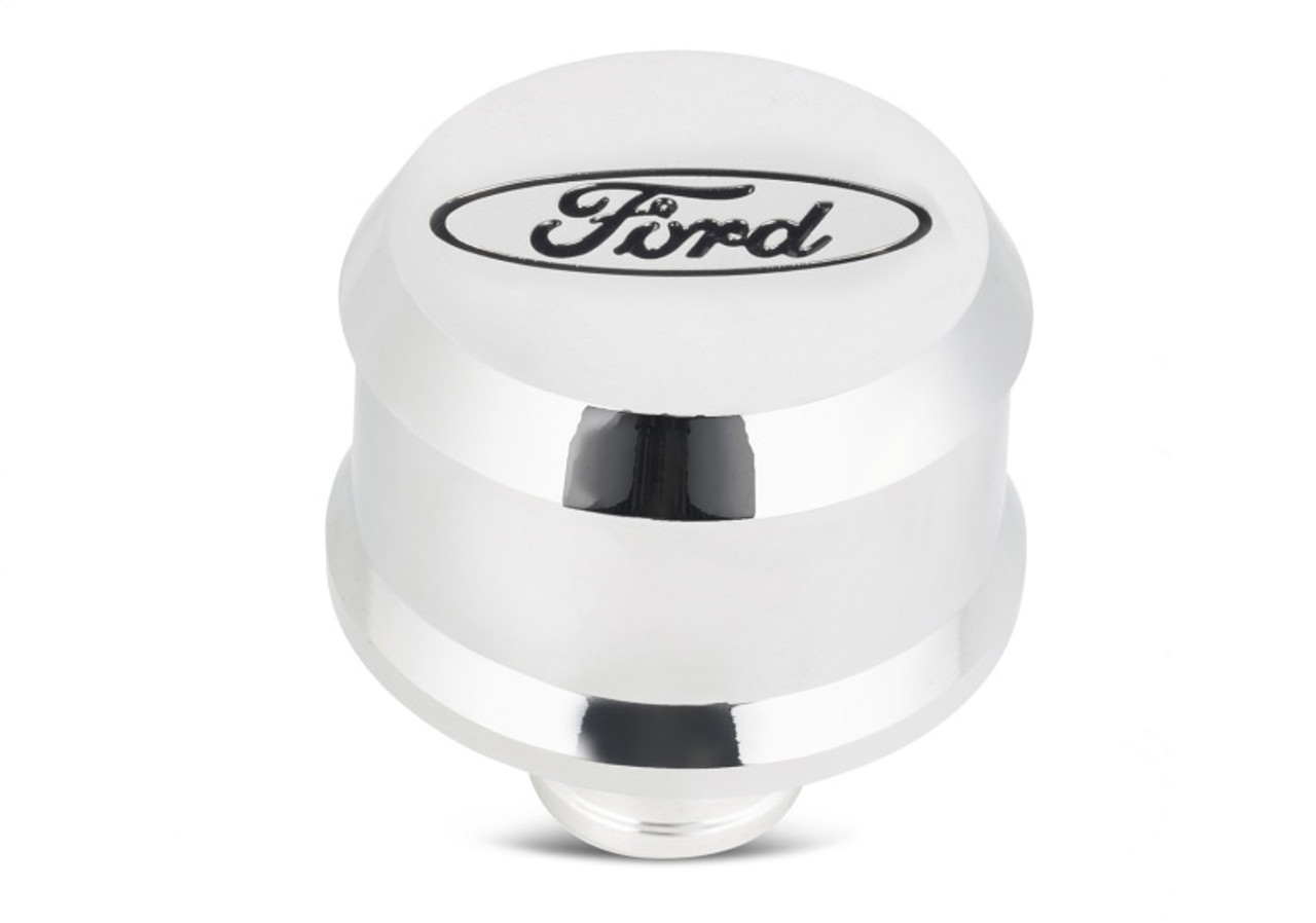 Ford Racing Slant Edge Breather - Chrome - 302-439