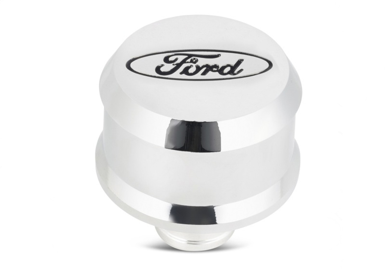 Ford Racing Slant Edge Breather - Chrome - 302-439