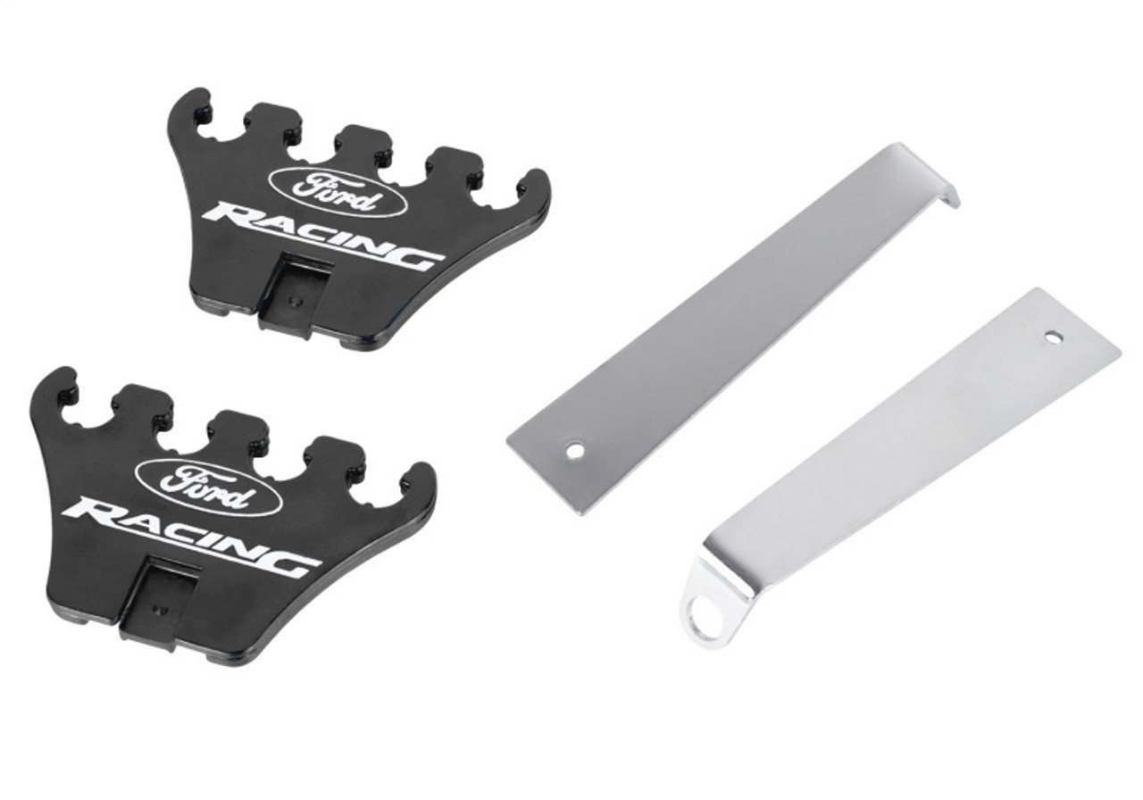 Ford Racing Logo Wire Loom Chrome Base/Black - 302-640