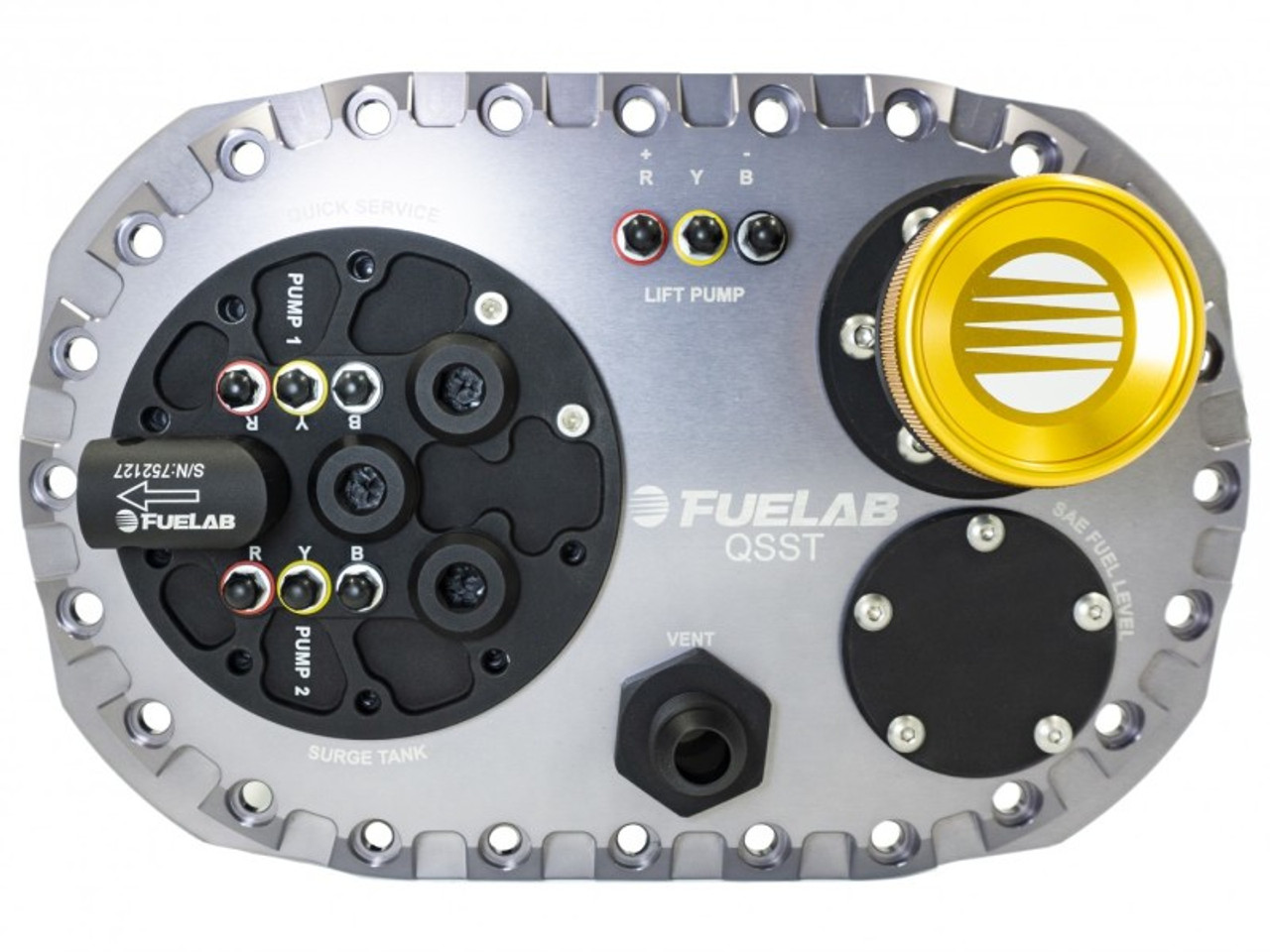 Fuelab Quick Service Surge Tank w/Bosch Lift Pump & Dual 500LPH Brushed Pumps w/Controller -Titanium - 62712-3