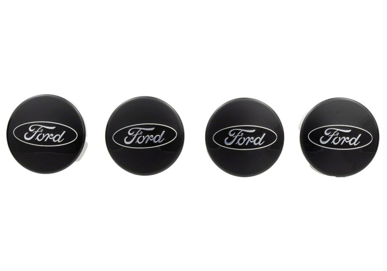 Ford Racing Car Black and Chrome Wheel Cap - M-1096K-BCC