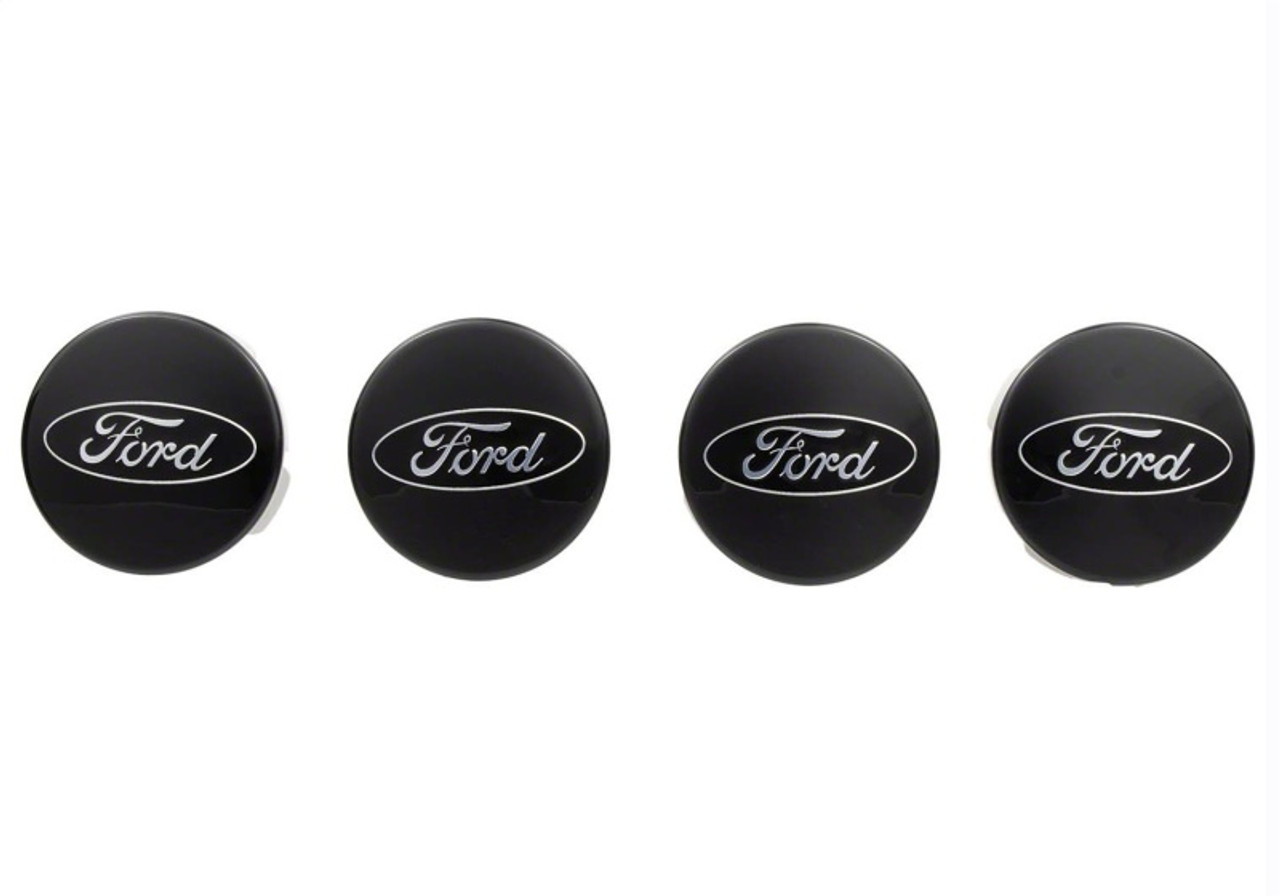 Ford Racing Car Black and Chrome Wheel Cap - M-1096K-BCC