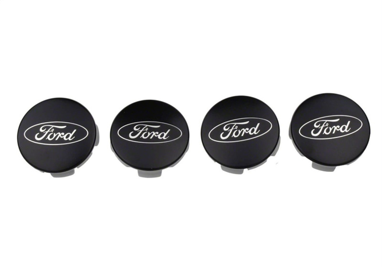 Ford Racing Ford Car Black & Chrome Wheel Center Cap Kit - Satin - M-1096K-BCS