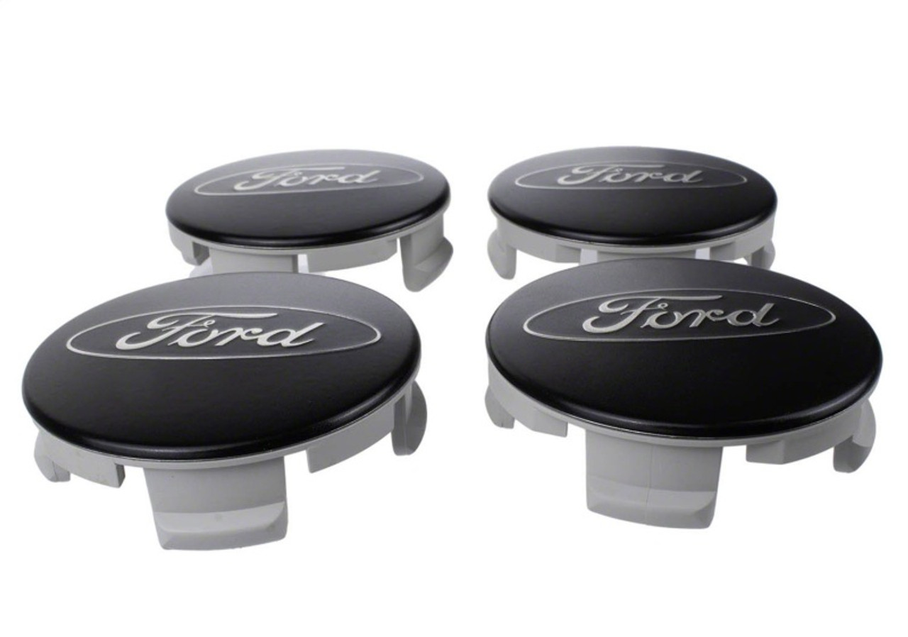 Ford Racing Ford Car Black & Chrome Wheel Center Cap Kit - Satin - M-1096K-BCS