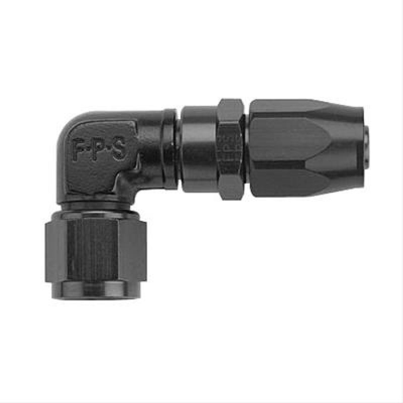 Fragola -6AN x 90 Degree Low Profile Forged Hose End - Black - 109106-BL