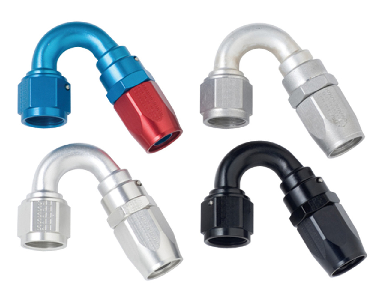 Fragola -4AN x 150 Degree Power Flow Hose End - Black - 115004-BL