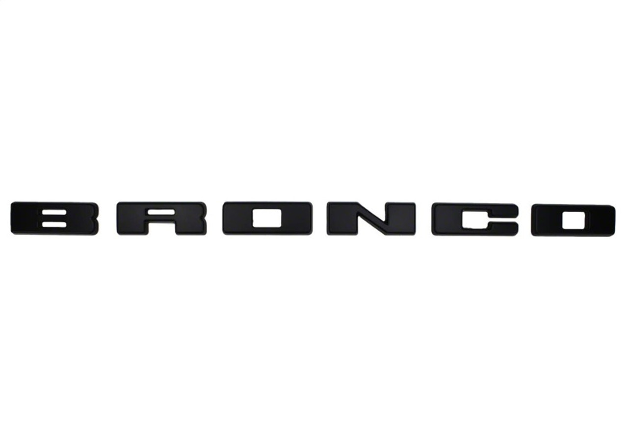 Ford Racing 2021+ Bronco Grille Lettering Overlay Kit - Black - M-1447-BLMB