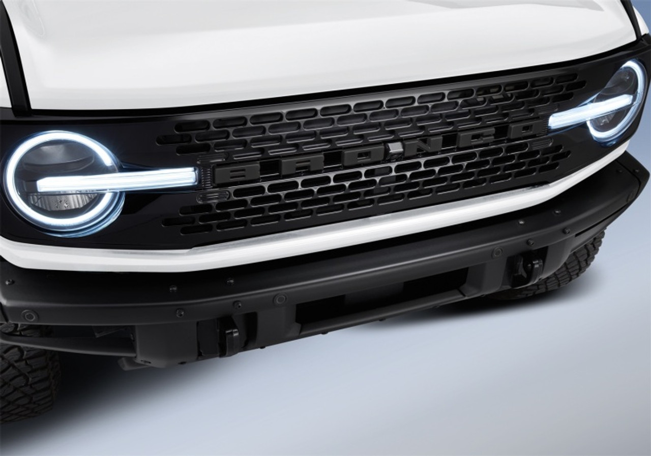 Ford Racing 2021+ Bronco Grille Lettering Overlay Kit - Black - M-1447-BLMB