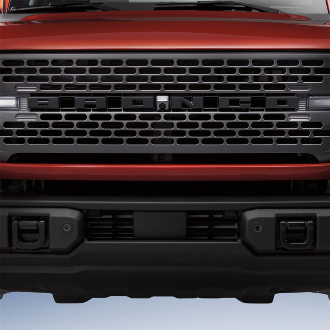 Ford Racing 2021+ Bronco Grille Lettering Overlay Kit - Black - M-1447-BLMB