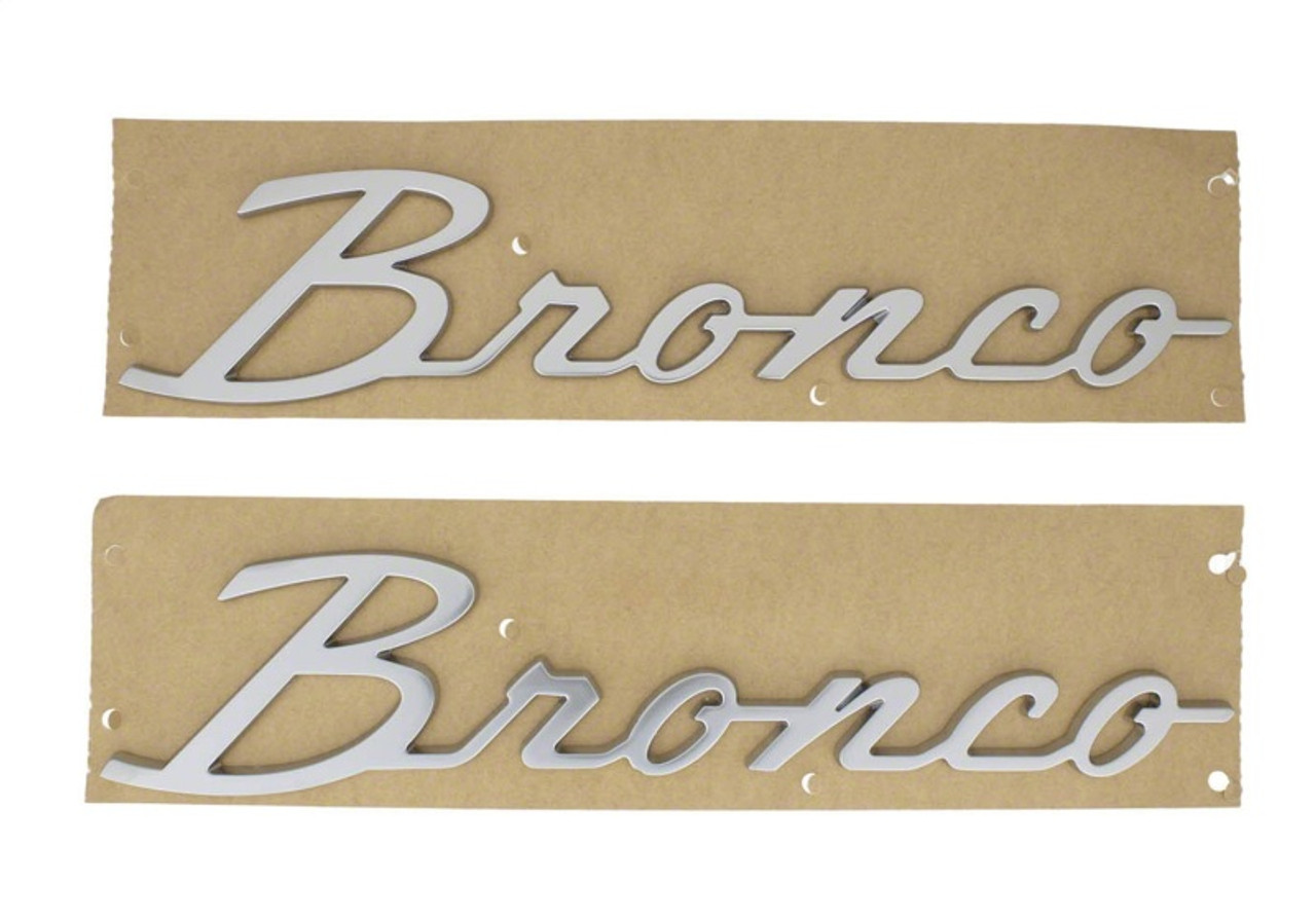 Ford Racing 21-23 Bronco Script Fender Badge - Silver - M-1447-BSS