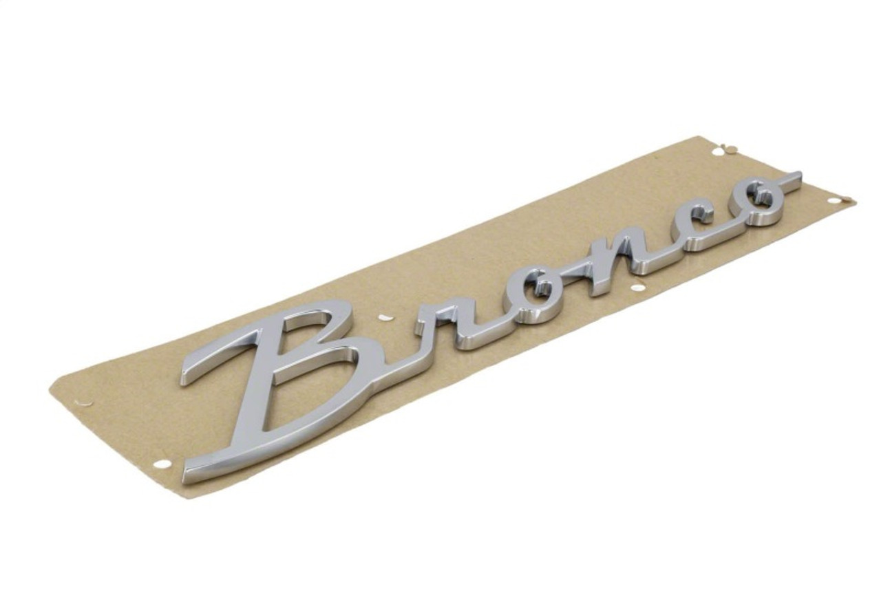 Ford Racing 21-23 Bronco Script Fender Badge - Silver - M-1447-BSS
