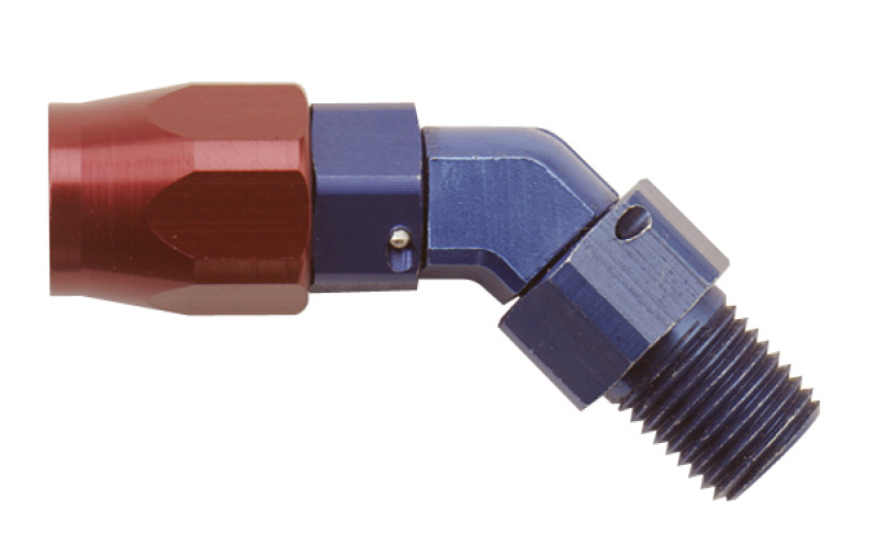 Fragola -6AN x 45 Degree Hose End x 1/4 NPT - Black - 194506-BL