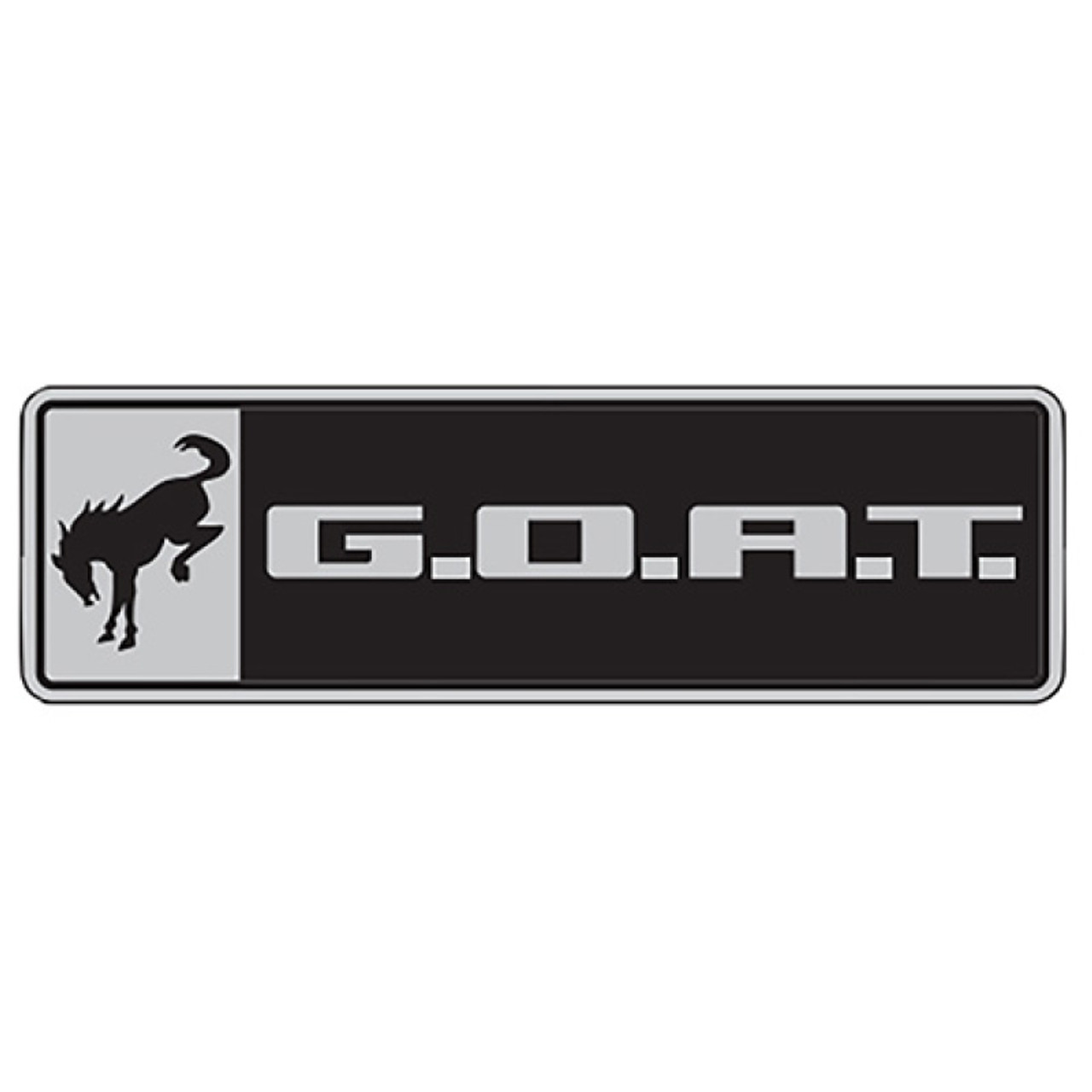 Ford Racing Bronco/Bronco Sport G.O.A.T. Badge - Black/Chrome - M-1447-GOAT
