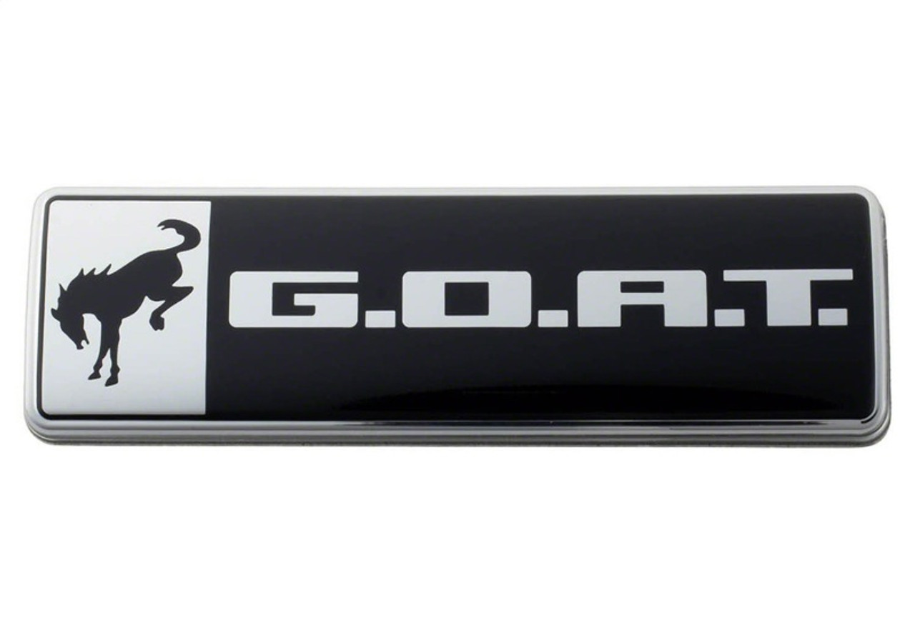 Ford Racing Bronco/Bronco Sport G.O.A.T. Badge - Black/Chrome - M-1447-GOAT