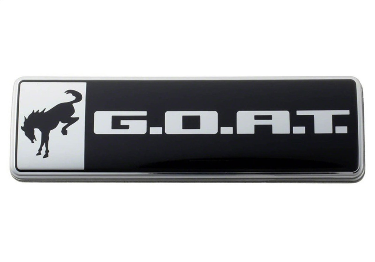 Ford Racing Bronco/Bronco Sport G.O.A.T. Badge - Black/Chrome - M-1447-GOAT