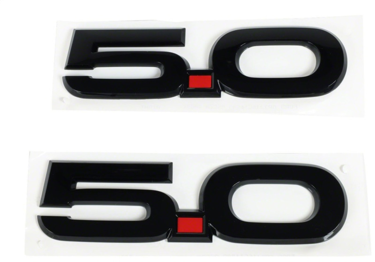 Ford Racing 15-17 Ford Mustang 5.0L Fender Emblem Black - M-1447-M50AB