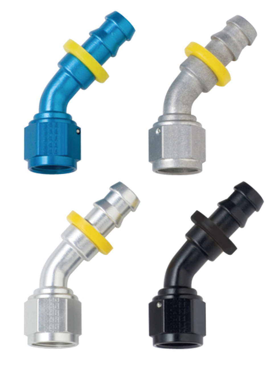 Fragola -4AN Push-Lite End 45 Degree - Blue - 204504