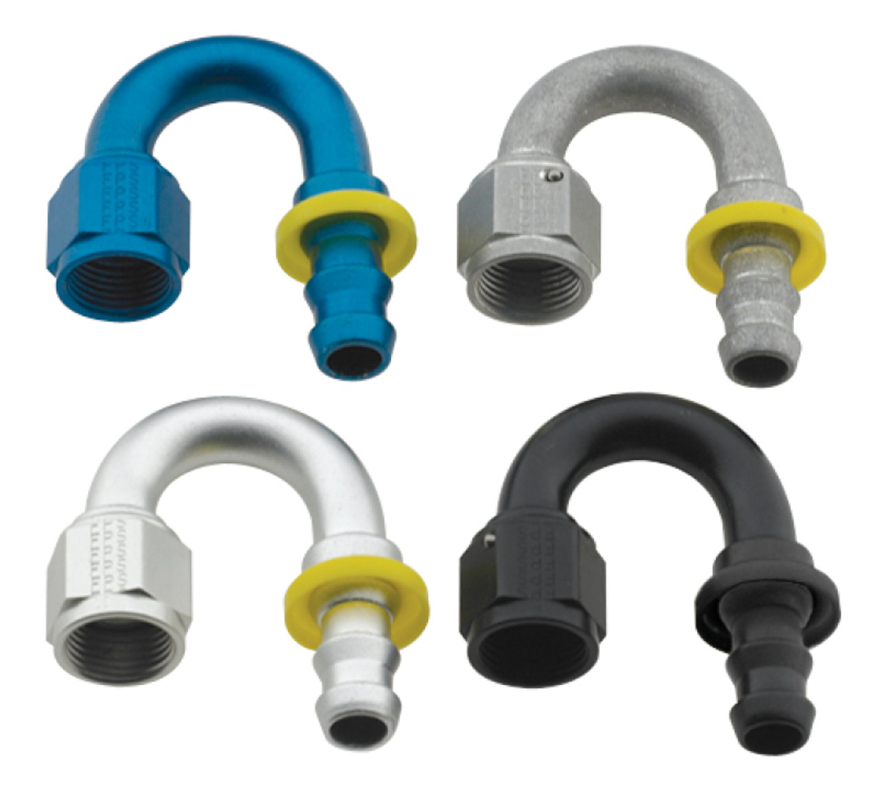 Fragola -10AN Push-Lite End 180 Degree - Blue - 218010