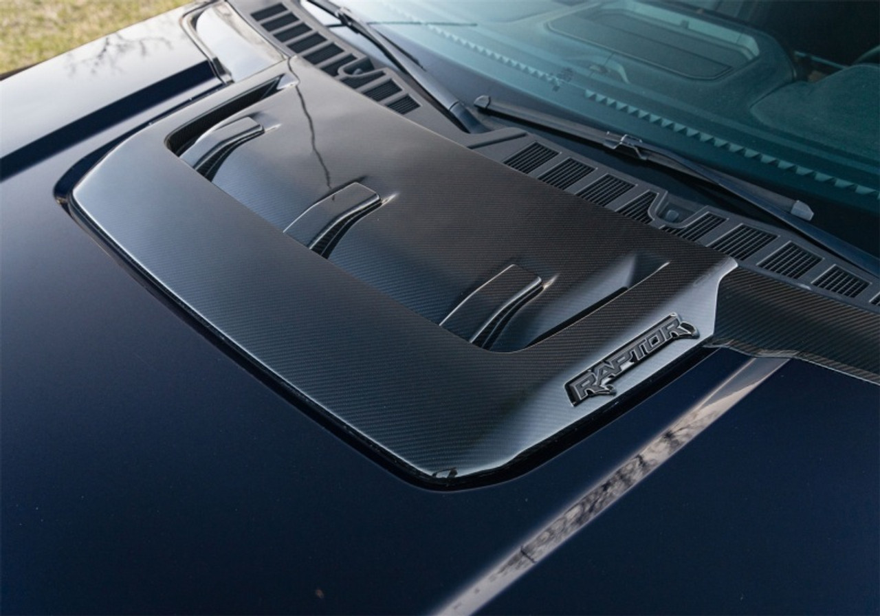 Ford Racing 21-24 Ford F150 Raptor Carbon Fiber Hood Vent - Gloss - M-16628-FG