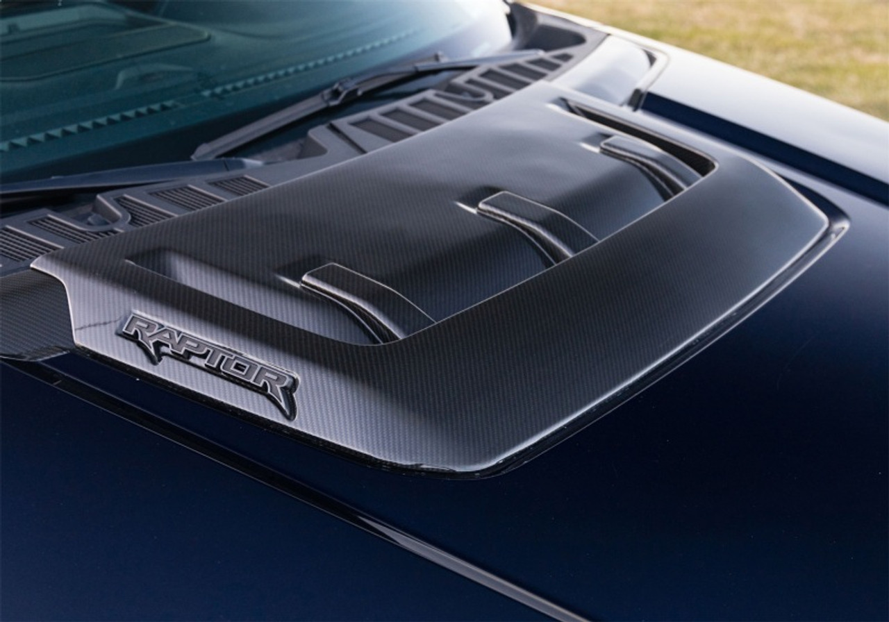 Ford Racing 21-24 Ford F150 Raptor Carbon Fiber Hood Vent - Gloss - M-16628-FG