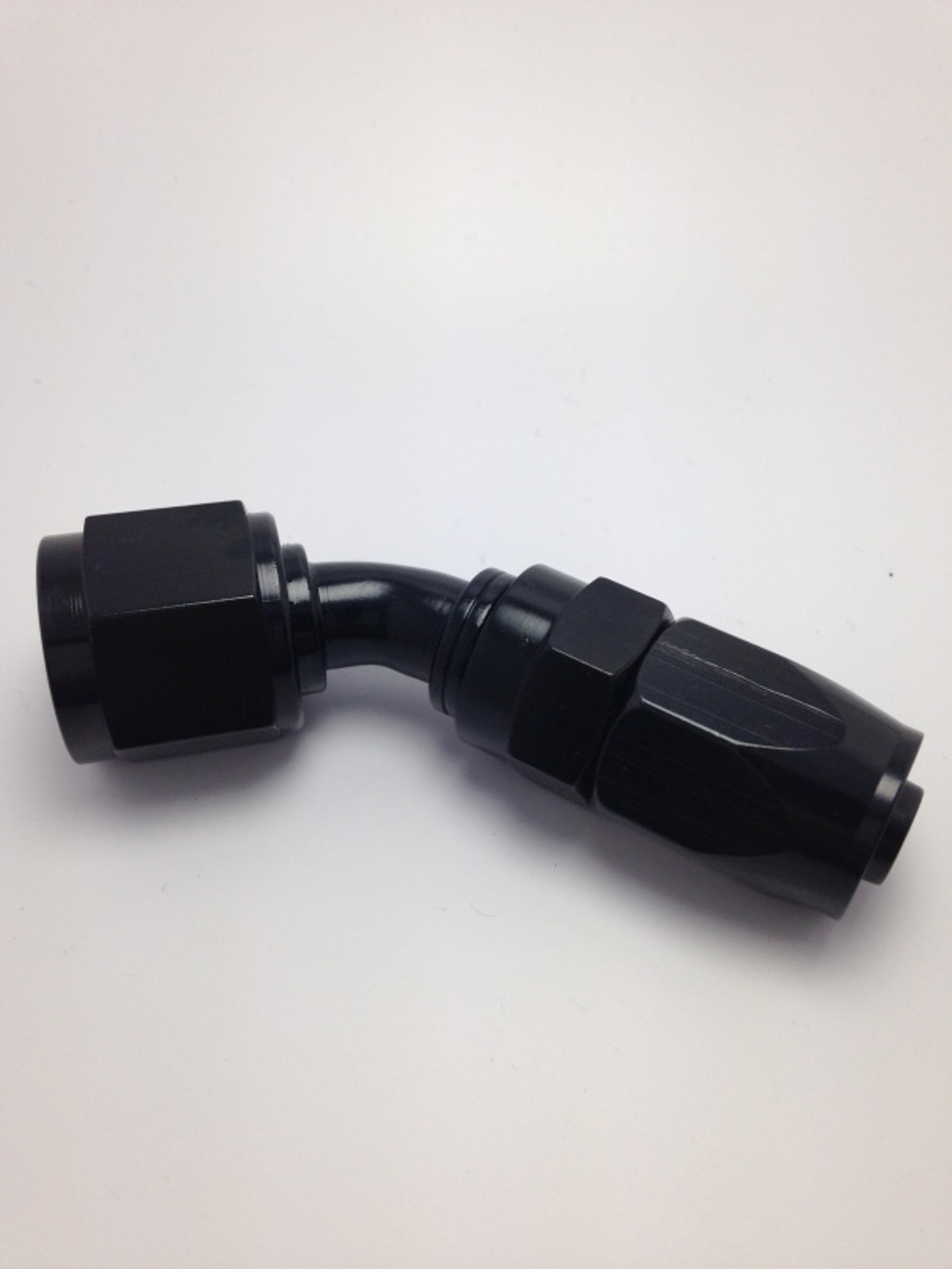 Fragola -10AN Fem x -8AN Hose 45 Degree Reducing Hose End - Black - 224509-BL