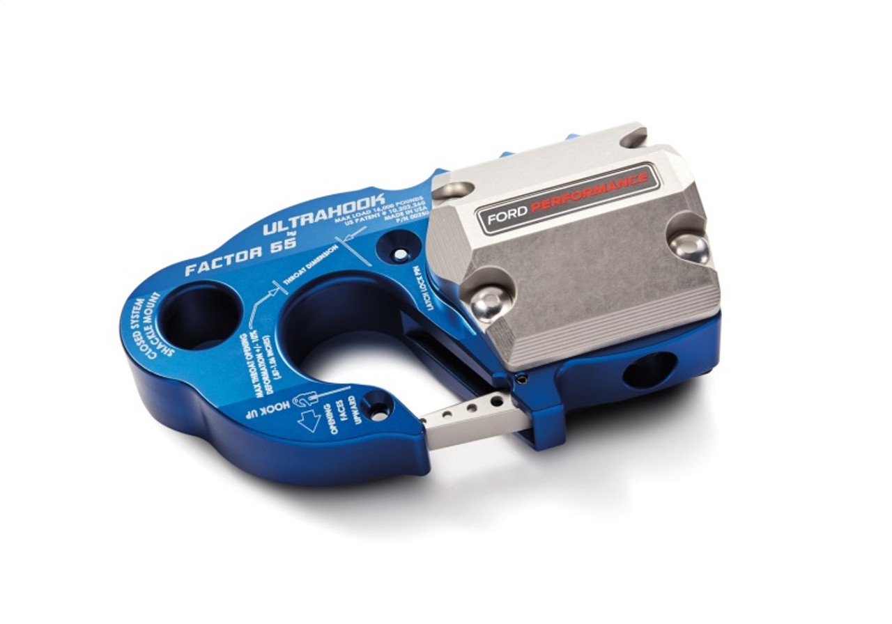 Ford Racing Factor 55 UltraHook w/Rope Guard - Blue - M-1821-UHB