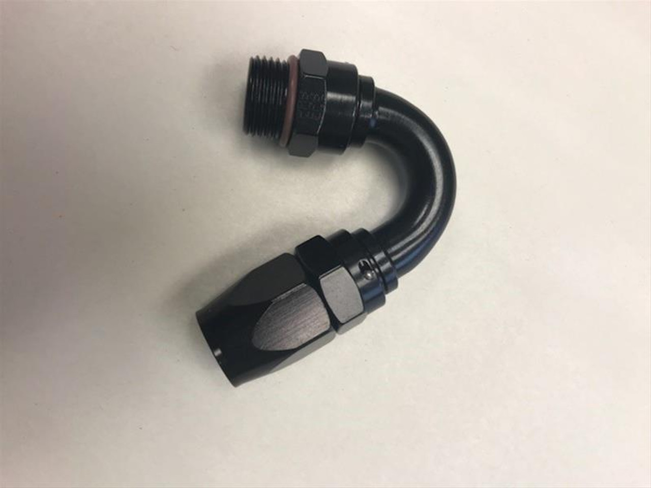 Fragola -10AN Male Rad. Fitting x 150 Degree Pro-Flow Hose End - Black - 231510-BLRAD