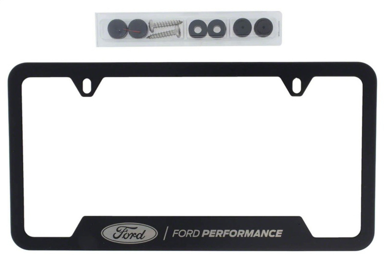 Ford Racing Stainless Steel Ford Performance License Plate Frame - Black - M-1828-SS304BK