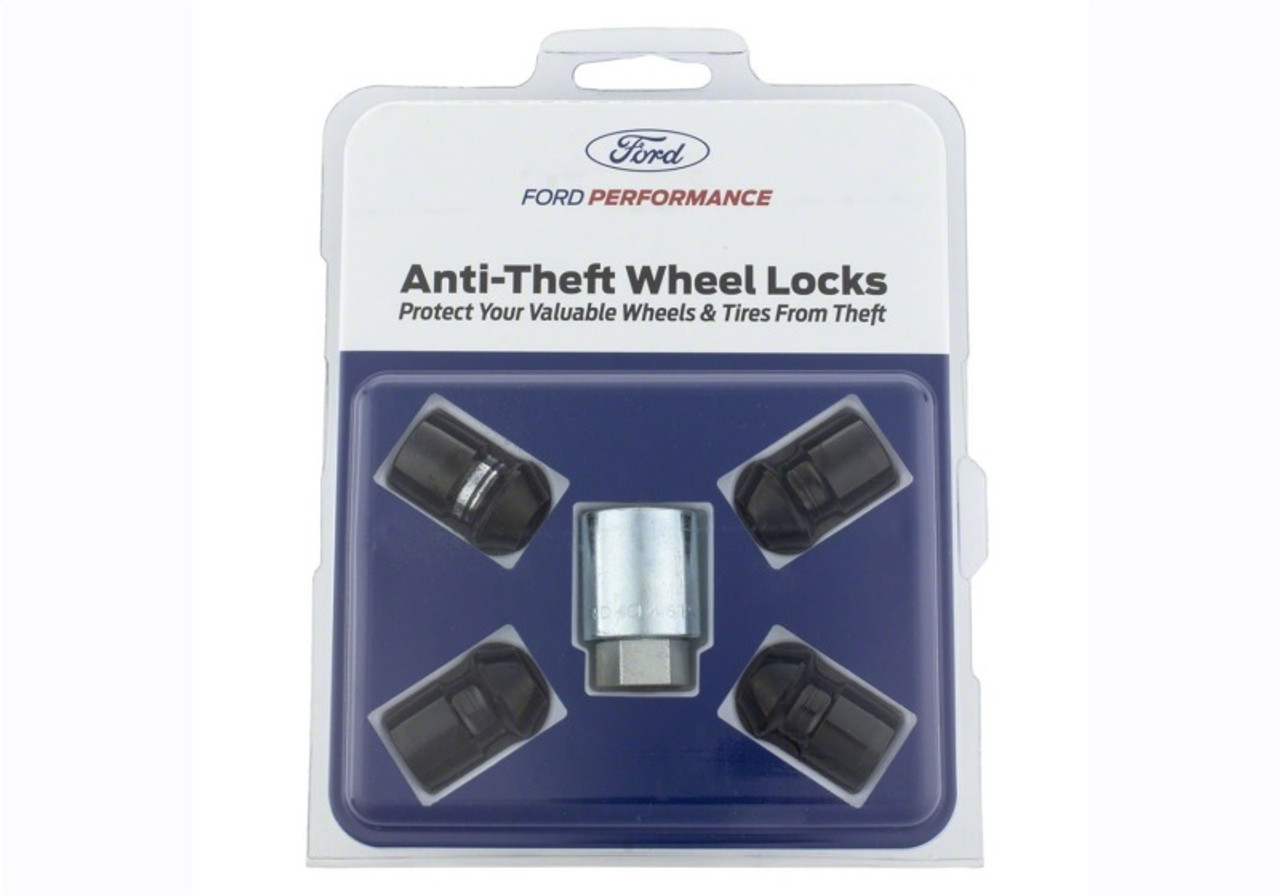 Ford Racing M12 x 1.5 Black Security Lug Nut Kit - Set of 4 - M-1A043-B
