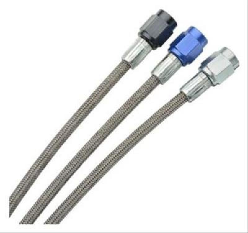 Fragola -2AN Brake Line w/ -3AN Blue Alum. Nuts 36in - 290036-BU