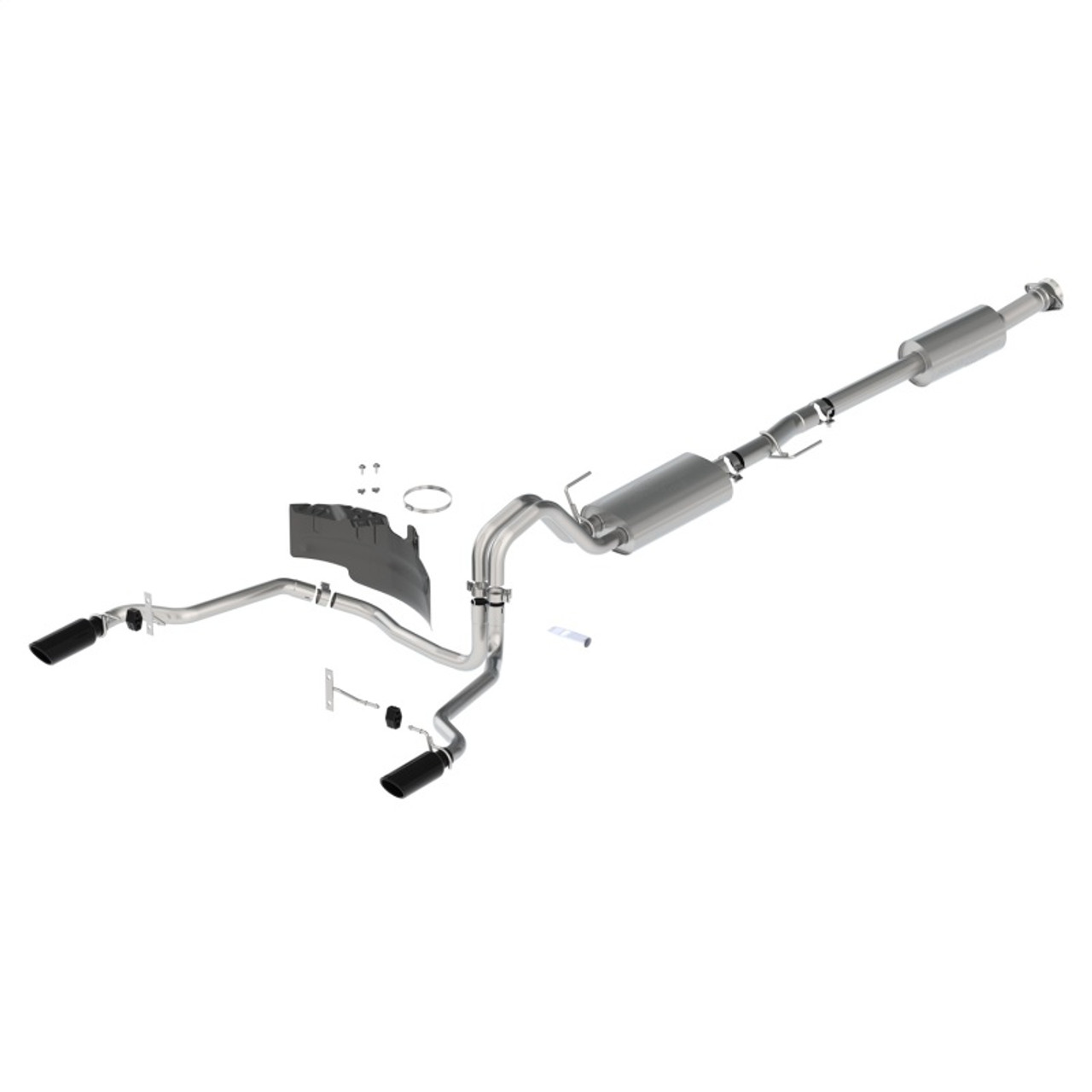 Ford Racing 21-24 F-150 Touring Rear Exit Exhaust - Black Tips - M-5200-FTBR