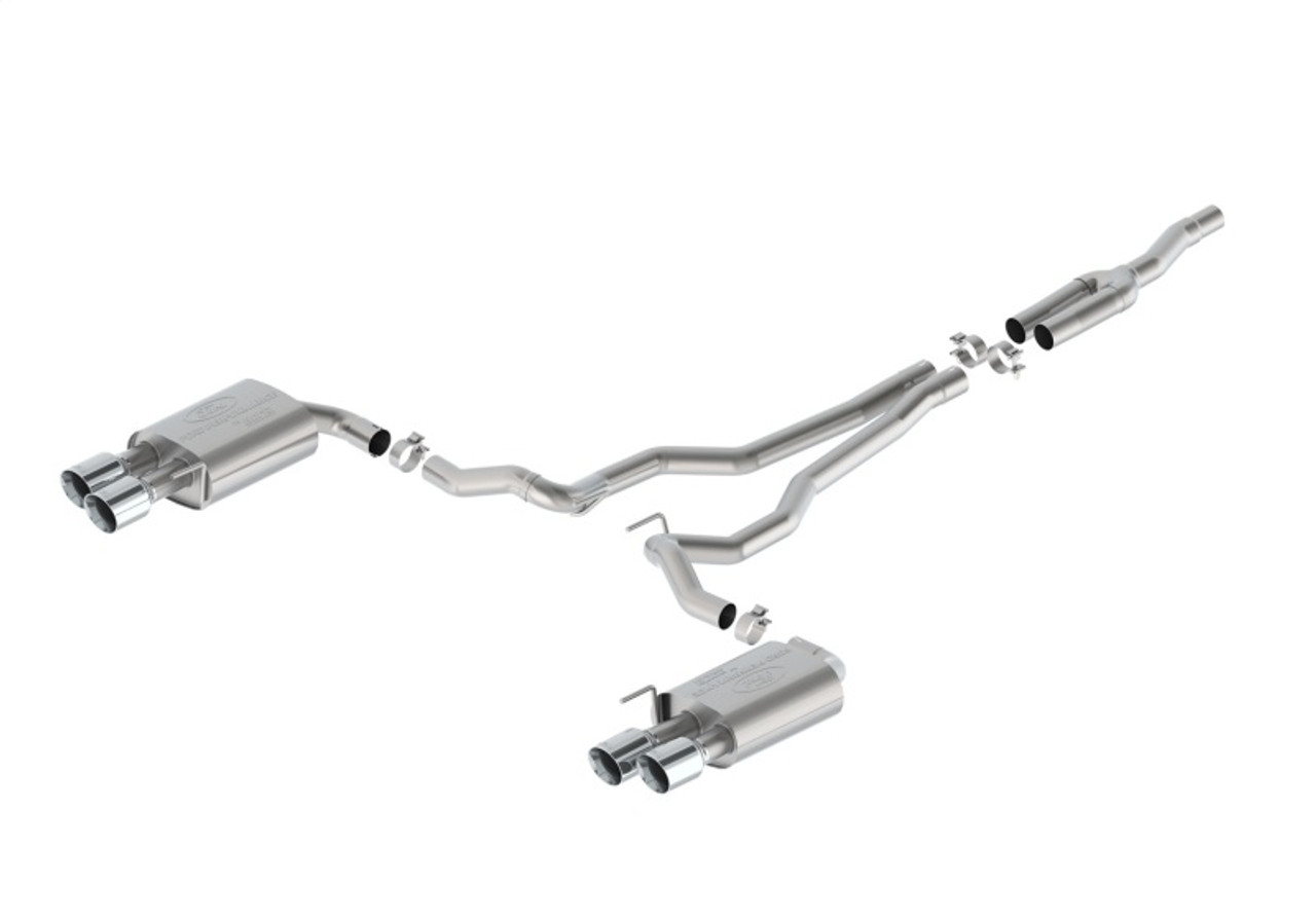Ford Racing 2024 Mustang 2.3L Extreme Non-Active Cat-Back Exhaust w/GT Valance - Chrome Tip - M-5200-M2ECV