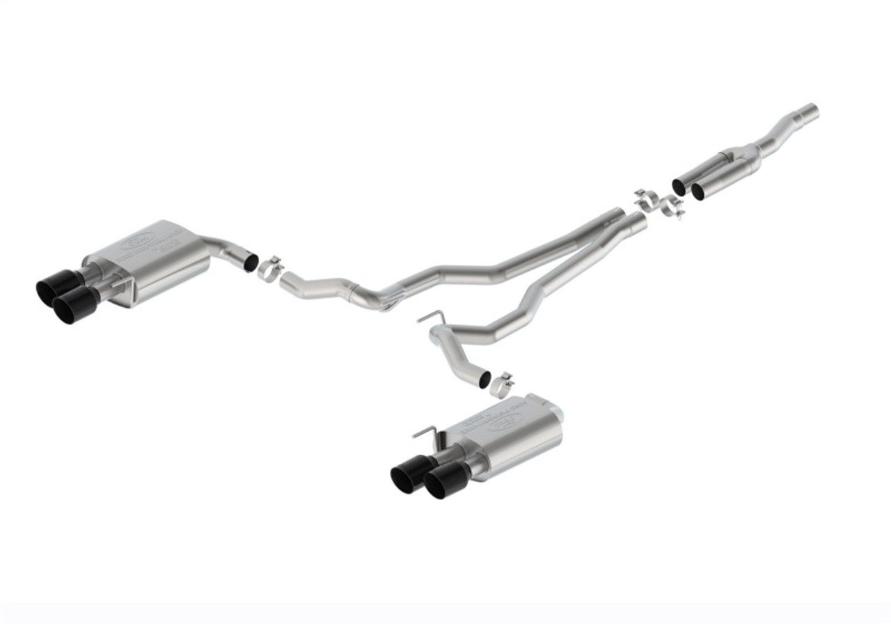 Ford Racing 2024 Mustang 2.3L Sport Non-Active Cat-Back Exhaust w/GT Valance - Black Tip - M-5200-M2SBV