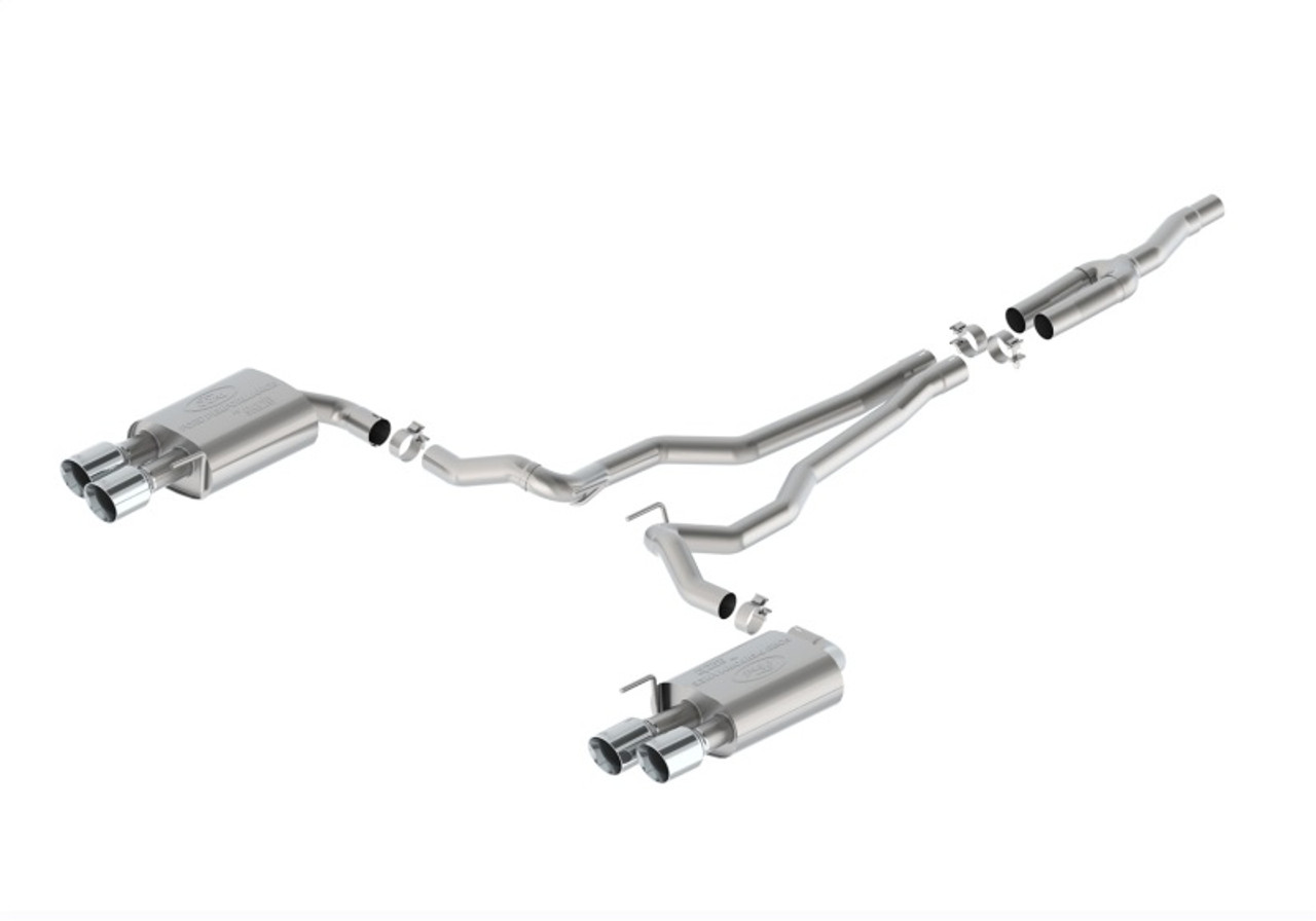 Ford Racing 2024 Mustang 2.3L Sport Non-Active Cat-Back Exhaust w/GT Valance - Chrome - M-5200-M2SCV
