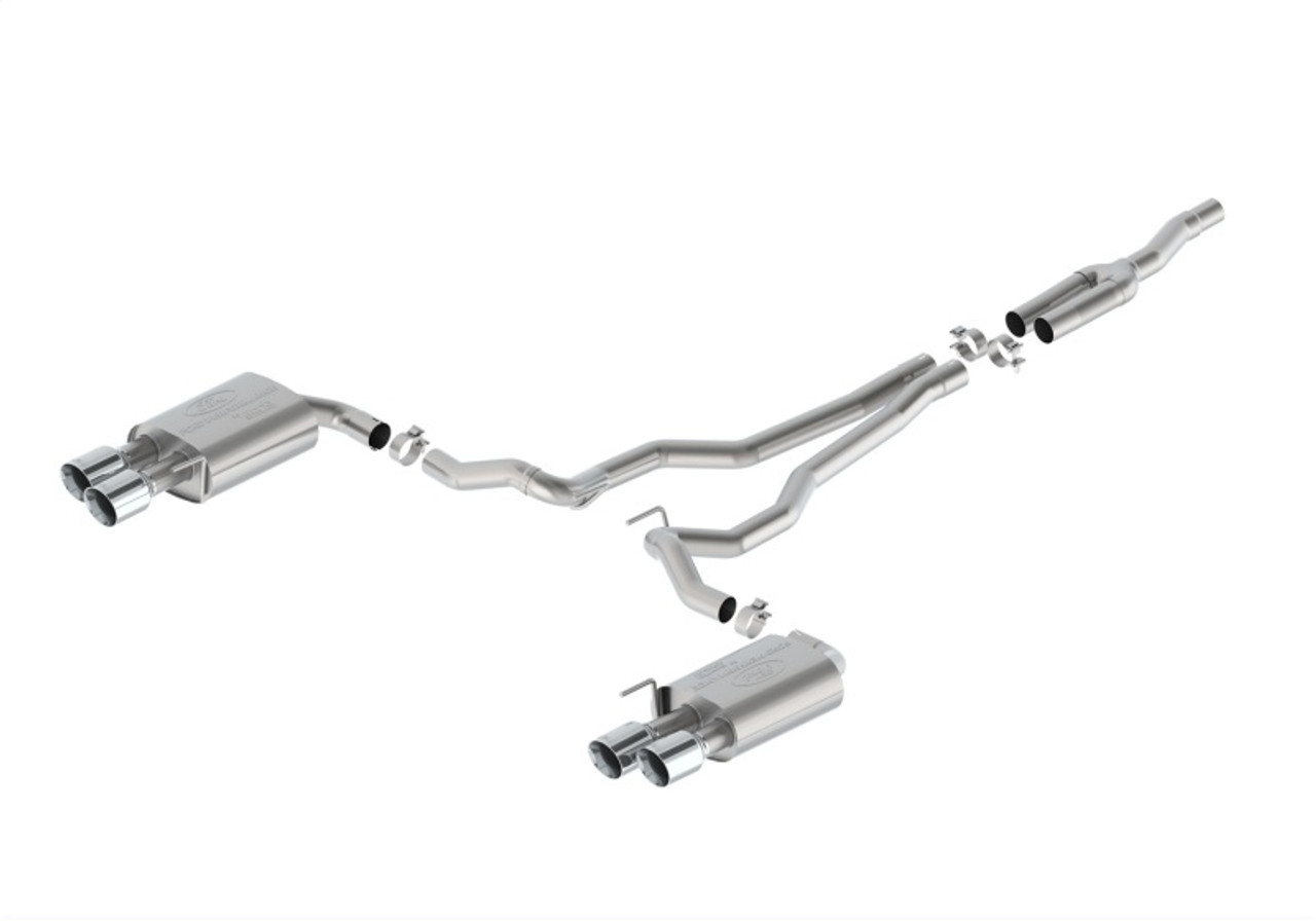 Ford Racing 2024 Mustang 2.3L Touring Non-Active Cat-Back Exhaust w/GT Valance - Chrome Tip - M-5200-M2TCV