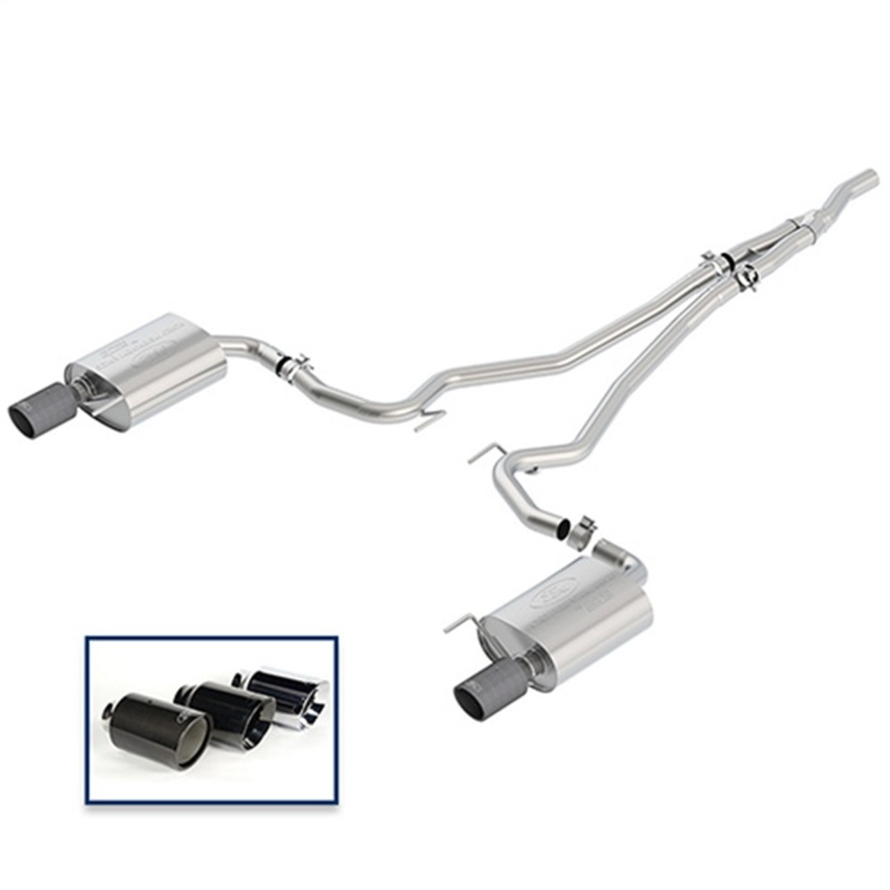 Ford Racing 2018 Mustang 2.3L Ecoboost Cat-Back Touring Exhaust System w/Carbon Fiber Tips - M-5200-M4TFA
