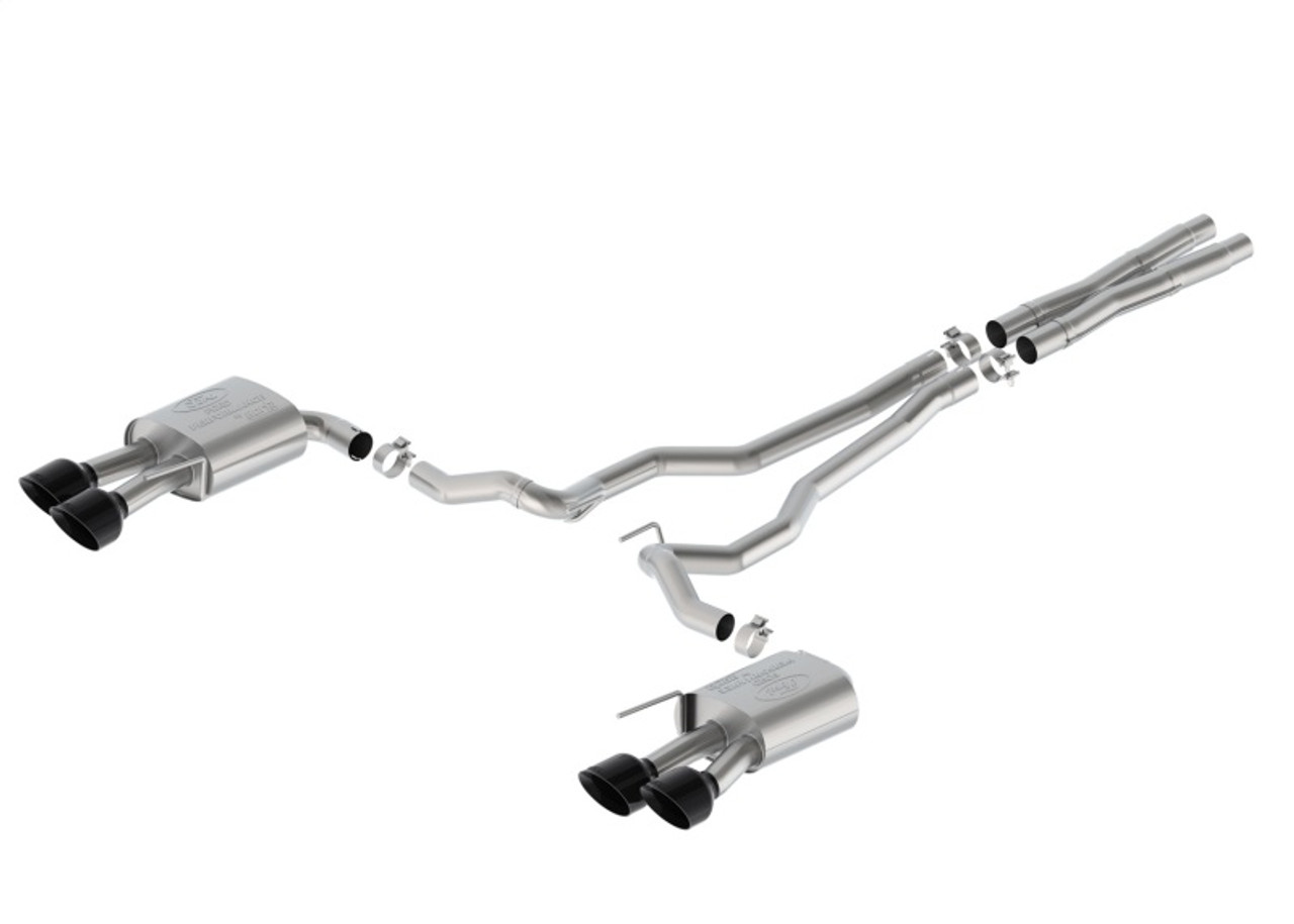 Ford Racing 2024 Mustang 5.0L Extreme Non-Active Cat-Back Exhaust w/Valance - Black Tip - M-5200-M5EBV