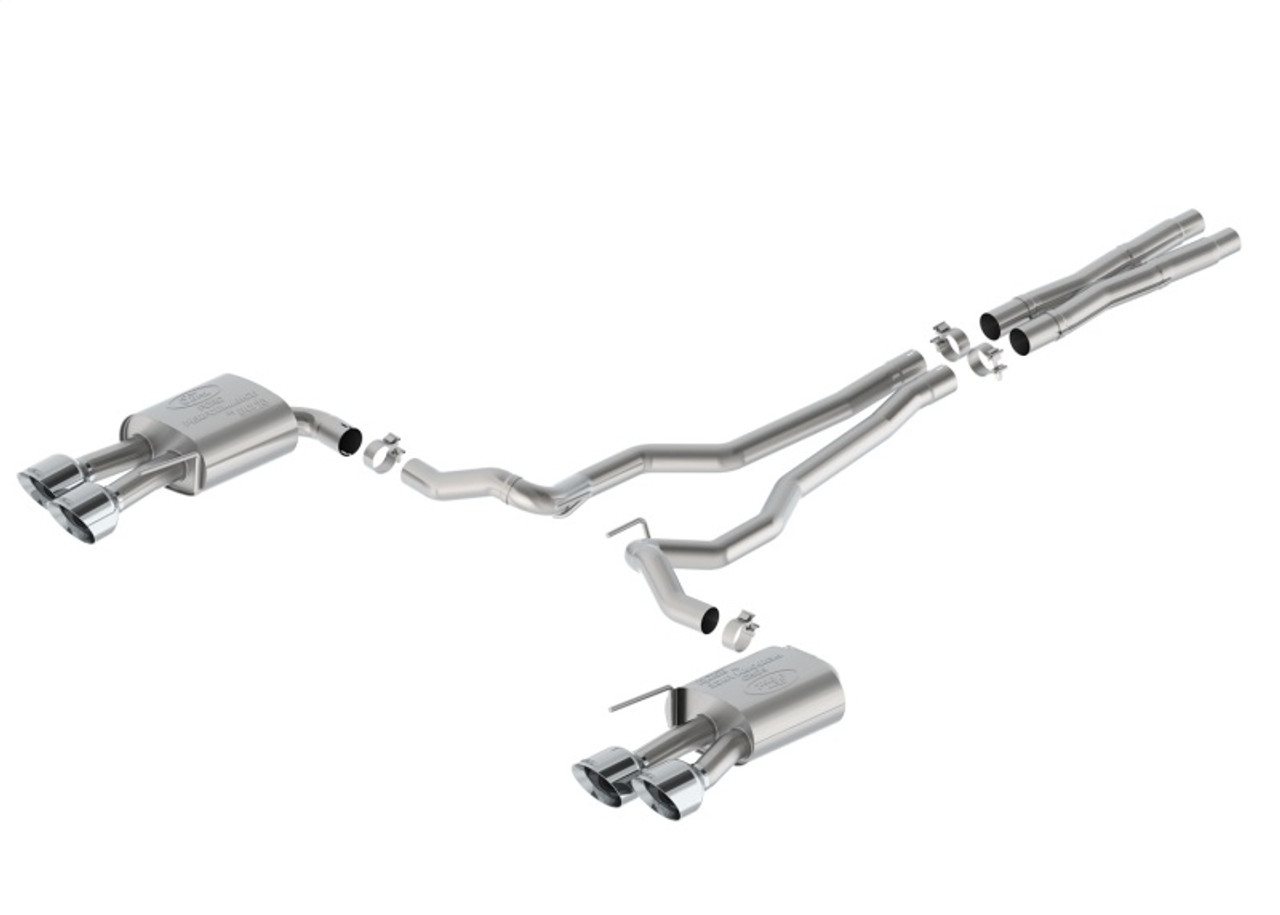 Ford Racing 2024 Mustang 5.0L Extreme Non-Active Cat-Back Exhaust w/Valance - Chrome Tip - M-5200-M5ECV