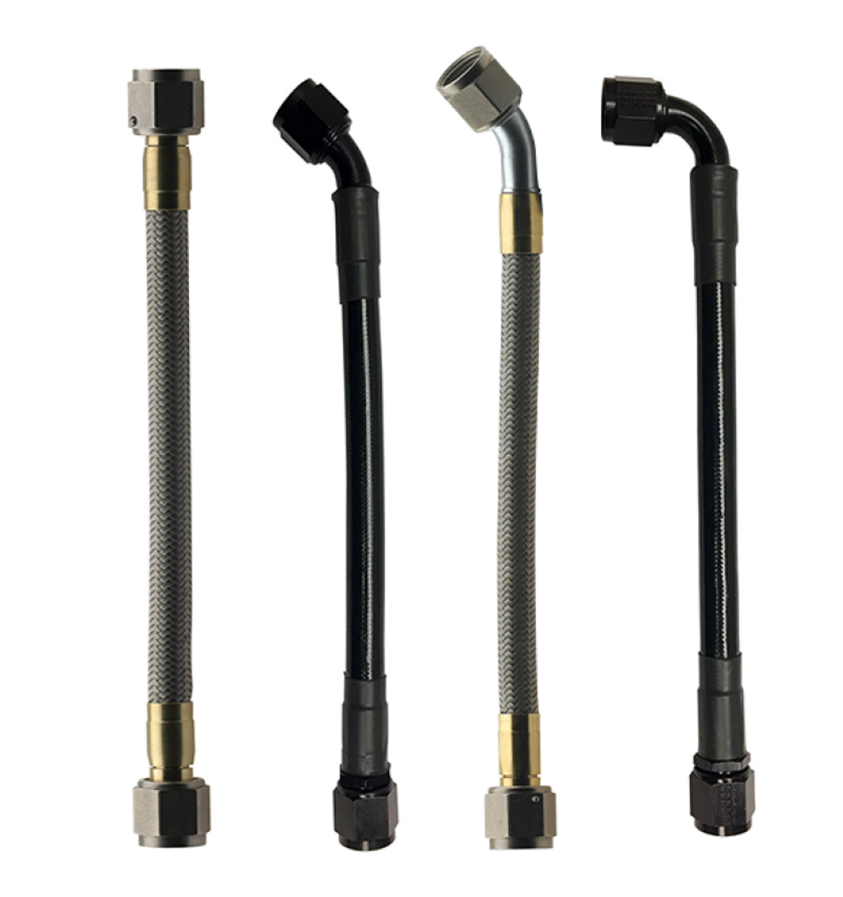 Fragola -8AN Hose Assembly Straight x 90 Degree Alum Nut 60in - 383060