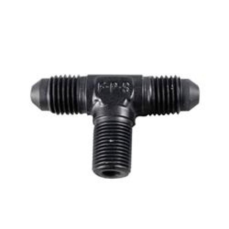 Fragola -8AN Tee 3/8 NPT On The Side - Black - 482508-BL