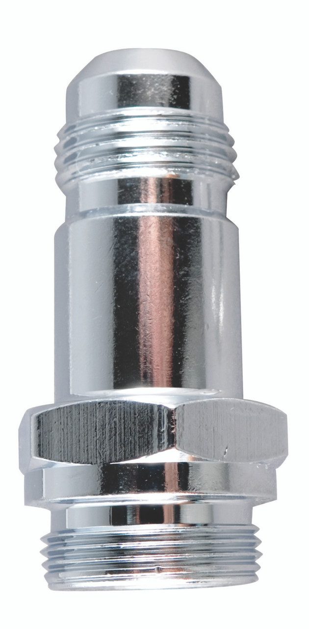 Fragola -8AN x 7/8-20 Male Adapter- Dual Feed - Chrome - 491957-CH