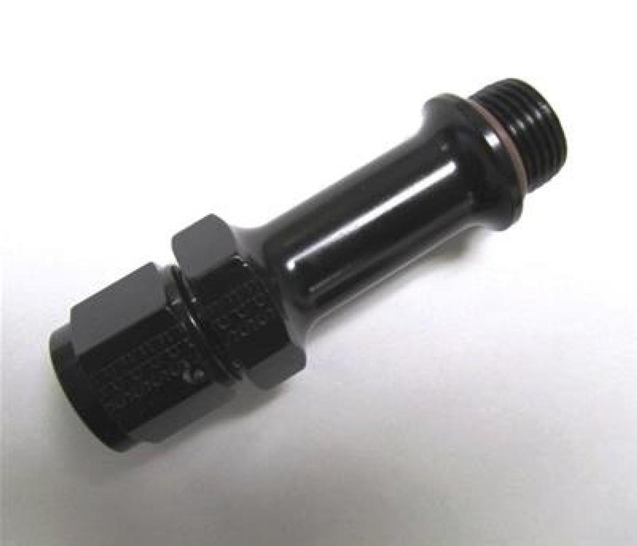 Fragola -6AN x 9/16-24 Carb Adapter Long 3in - Black - 491977-BL