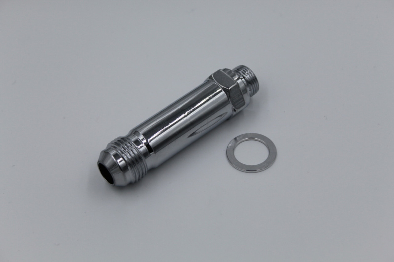 Fragola -6AN x 9/16-24 Carb Adapter Long 3in - Chrome - 491977-CH
