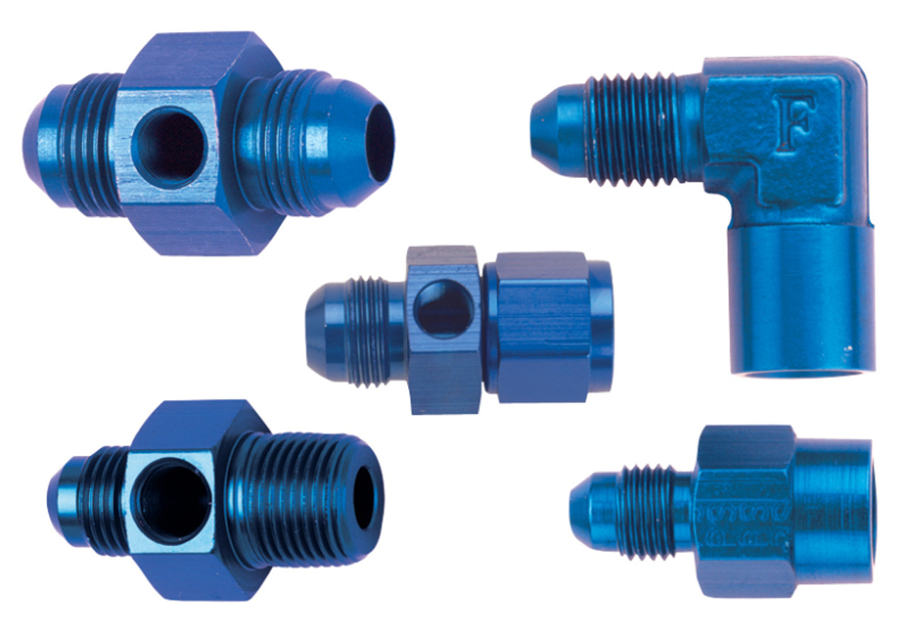 Fragola Inline Gauge Adapter -8AN x 3/8 NPT - Black - 495004-BL