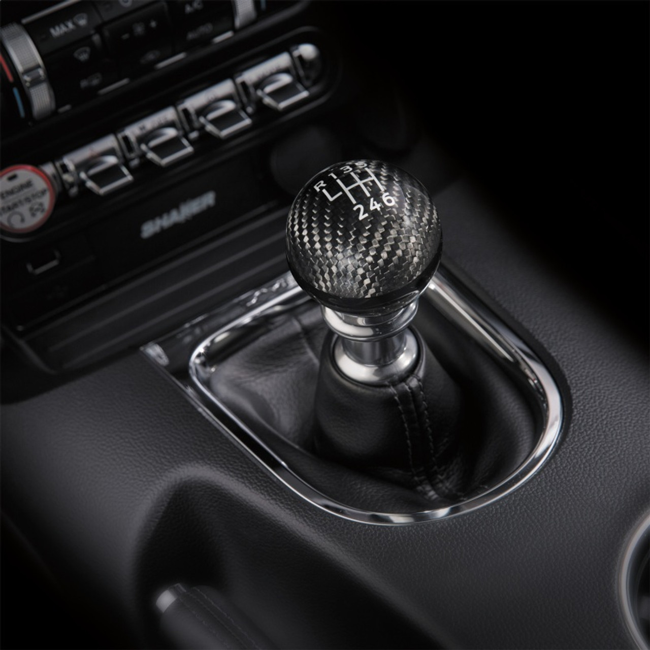Ford Racing 15-25 Mustang Ford Racing Carbon Fiber Shift Knob 6 Speed - M-7213-MCF