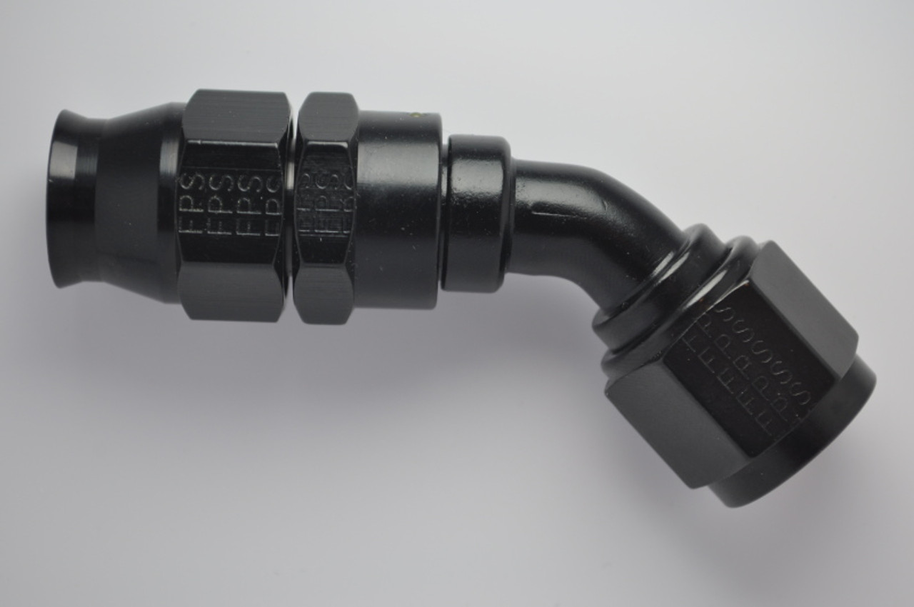 Fragola -8AN Real Street x 45 Degree Hose End Black For PTFE Hose - 684508-BL