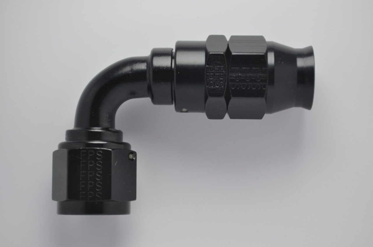 Fragola -6AN Real Street x 90 Degree Hose End Black For PTFE Hose - 689006-BL