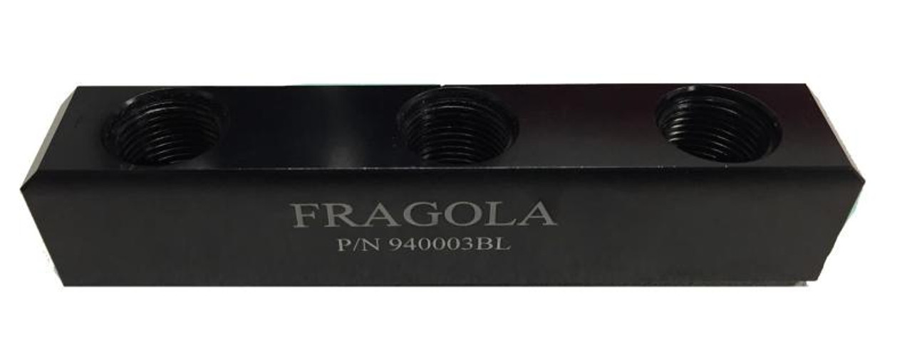 Fragola -10AN Female Three Port Fuel Pressure Log - 940003-BL