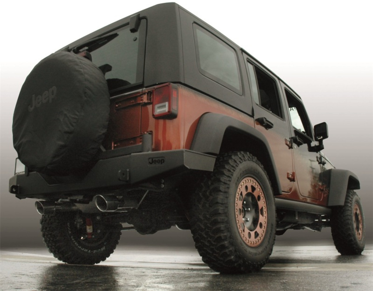 Gibson 07-17 Jeep Wrangler JK Rubicon 3.6L 2.5in Axle-Back Dual Split Exhaust - Aluminized - 17303